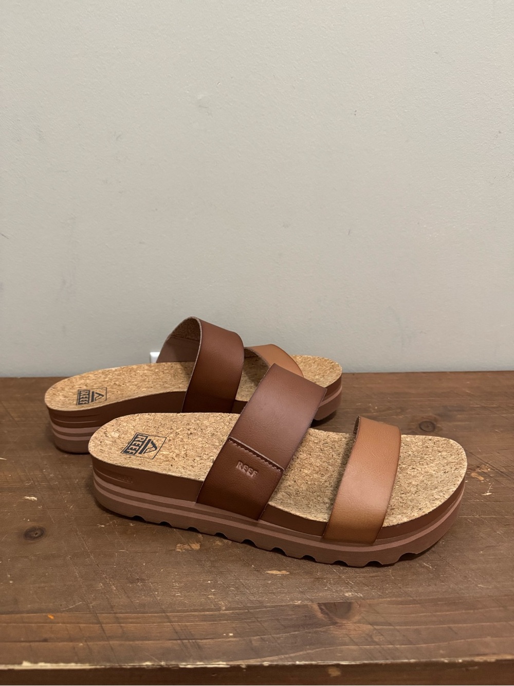 Reef Women’s Two-Strap Cork Footbed Slide Sandals - Brown Size 10